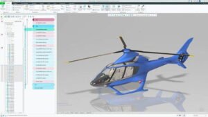 PTC Creo CAD yazılımında modellenen helikopter tasarımı